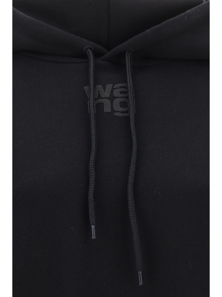 Puff Logo Hoodie In Structured Terry Sweatshirts Black