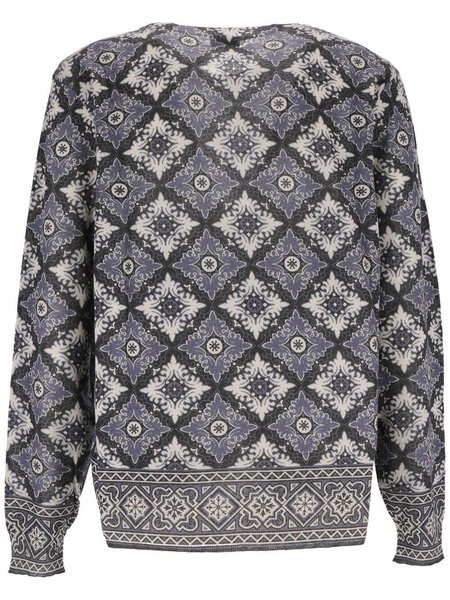 brushed patterned-jacquard jumper