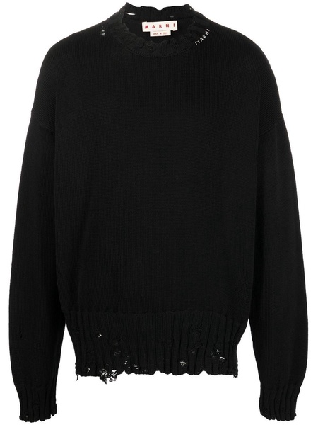 Twisted crew-neck jumper