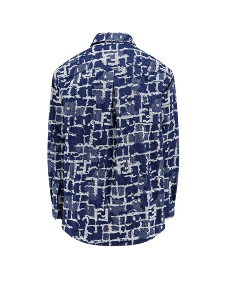 FF-pattern denim shirt jacket