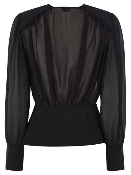 Elisabetta Franchi Georgette Blouse With Basque