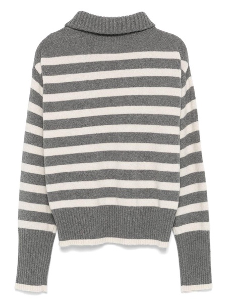 Striped Cashmere Turtleneck Sweater