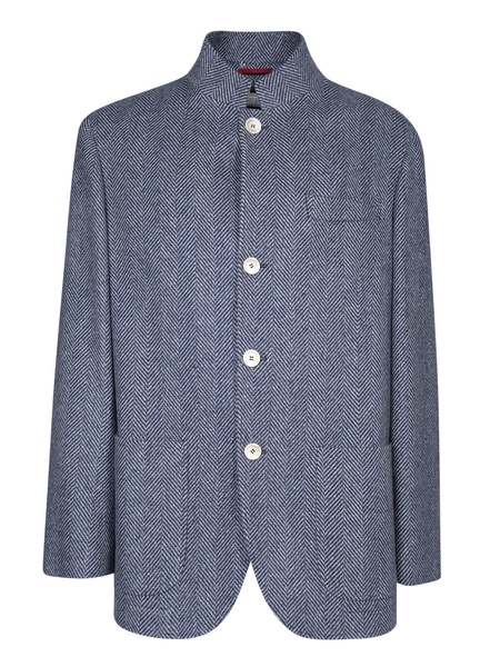 Brunello Cucinelli Herringbone Button-Up Jacket