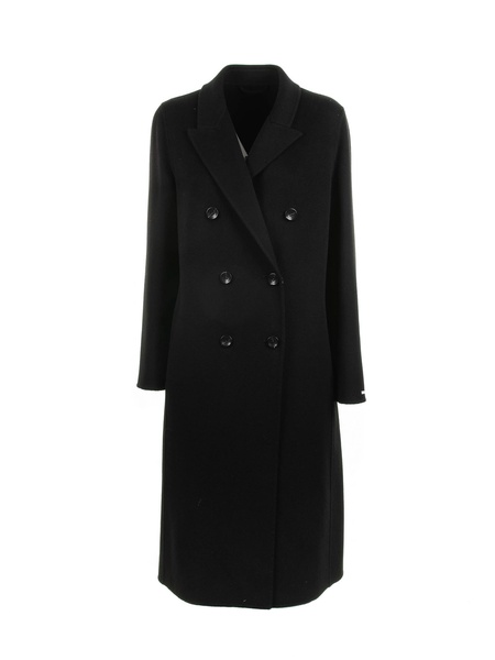 Black Double Breasted Long Coat