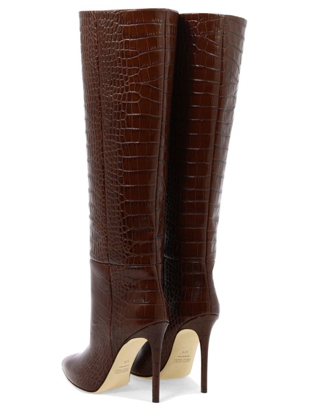 115mm crocodile-effect knee boots