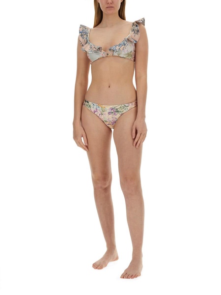 Zimmermann Halliday Spliced Frill Bikini Top