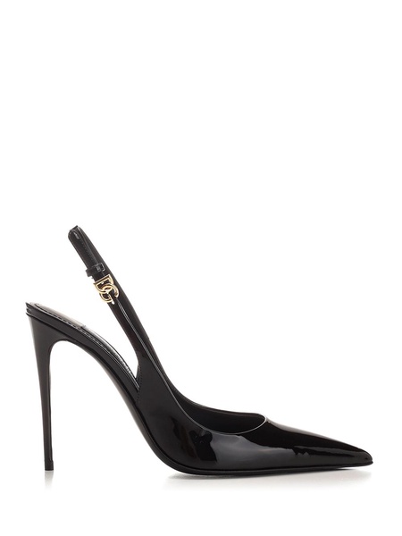 Slingback In Black Patent Leather