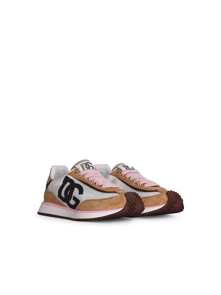 Dolce & Gabbana 'Dragon' Beige Suede Blend Sneakers