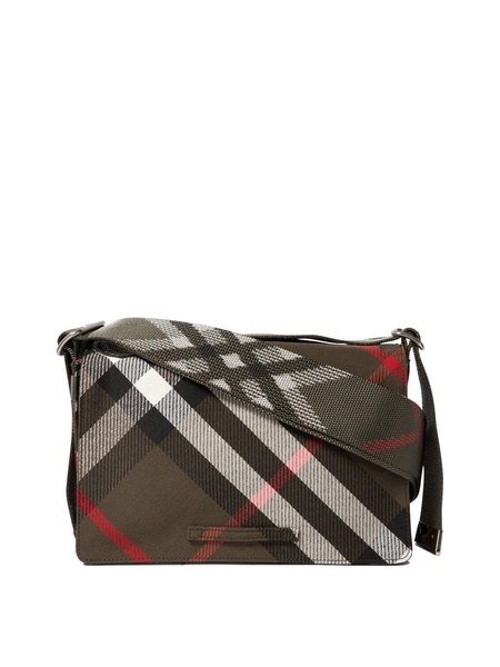 Burberry Trench Checked Foldover-Top Messenger Bag