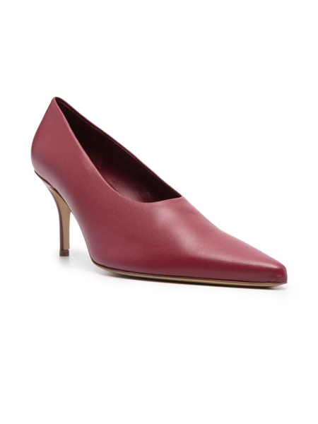 Bordeaux Red Calf Leather Pumps