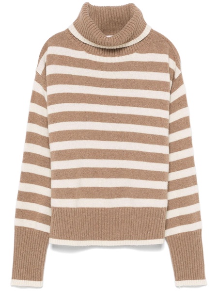 Striped Cashmere Turtleneck Sweater