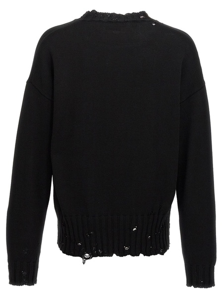 Twisted crew-neck jumper