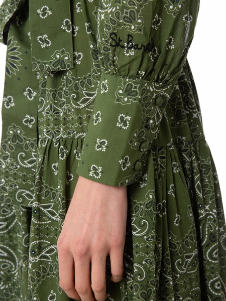 Woman Green Bandanna Long Dress Jensen