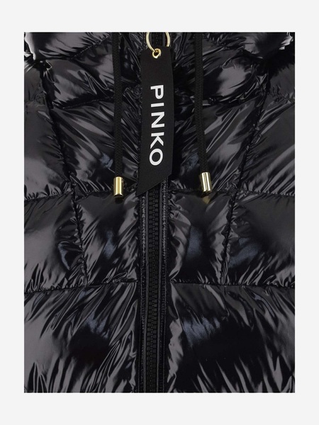 Pinko Nylon Down Jacket With Logo