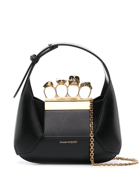 The Jewelled Hobo Mini Bag In Black And Gold