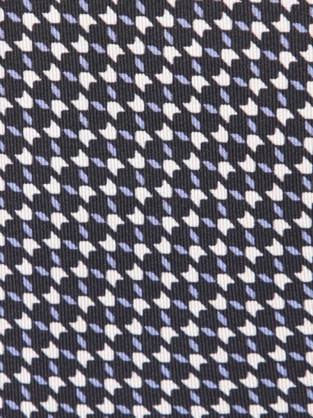 Woven Print Silk Tie In Black