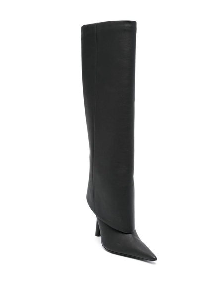 Black Faux Leather Ros 31 Boots