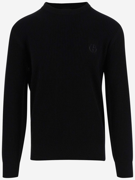 Giorgio Armani Logo Embroidered Crewneck Jumper