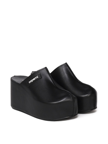 Black Branded Clog Mule