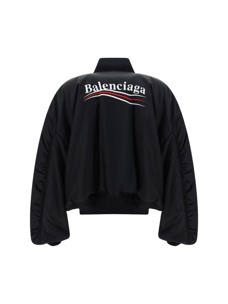 Balenciaga Woman Black Nylon Padded Bomber Jacket