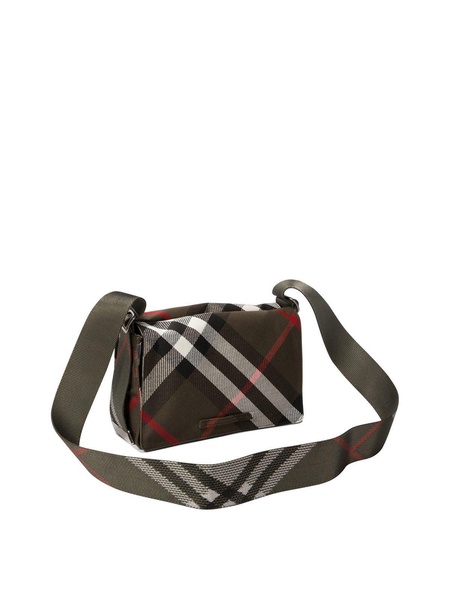 Burberry Trench Checked Foldover-Top Messenger Bag