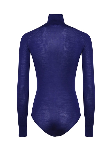 Alaïa Semi-Sheer High-Neck Knitted Bodysuit