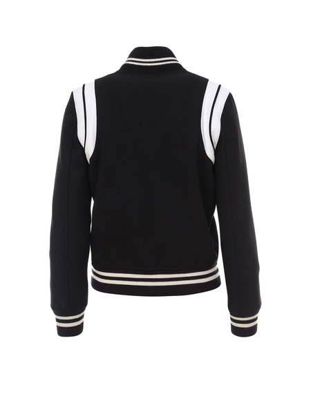 SAINT LAURENT Two-Tone Varsity Jacket for Women – FW23 Collection