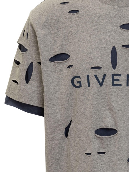 Givenchy Givenchy Oversized T-Shirt In Destroyed Cotton