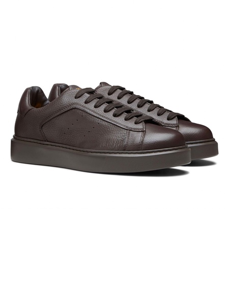 Dark Brown Tumbled Leather Sneaker