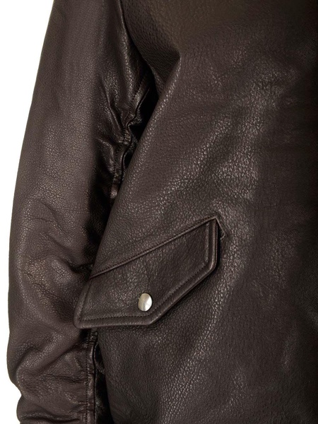 Brown Lambskin Bomber Jacket