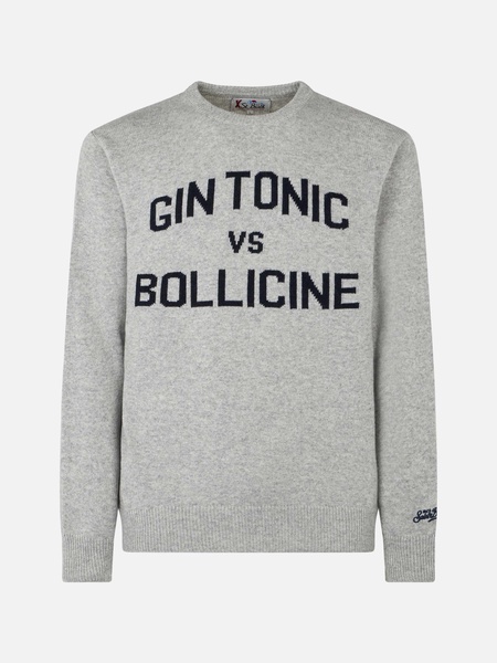 Man Crewneck Sweater With Gin Tonic Vs Bollicine Jacquard Print