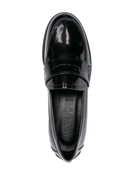 penny-slot leather loafers