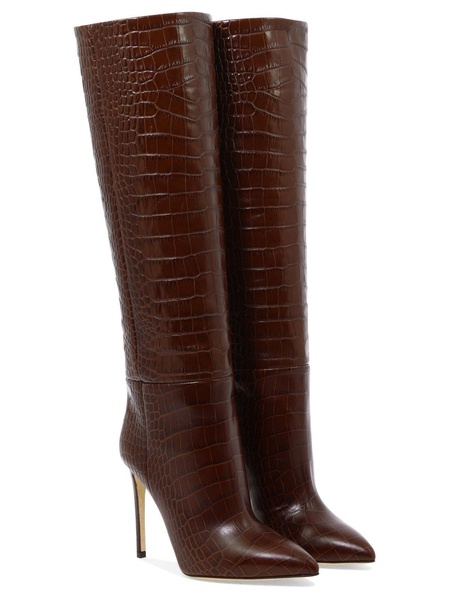 115mm crocodile-effect knee boots