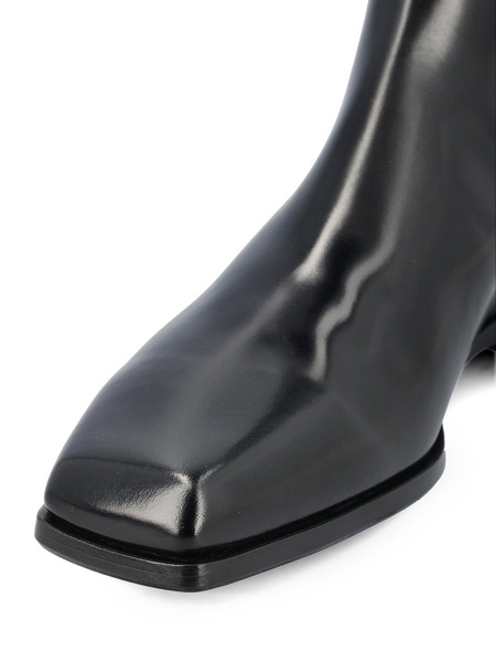 Prada Men Brushed Leather Chelsea Boots