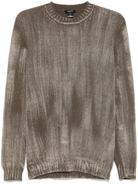 Tonal Effect Round Neck Off Gauge Pullover