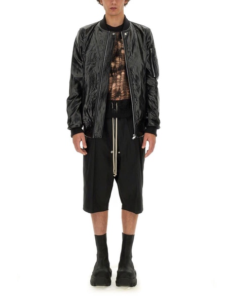 Rick Owens Leather Bomber Jacket