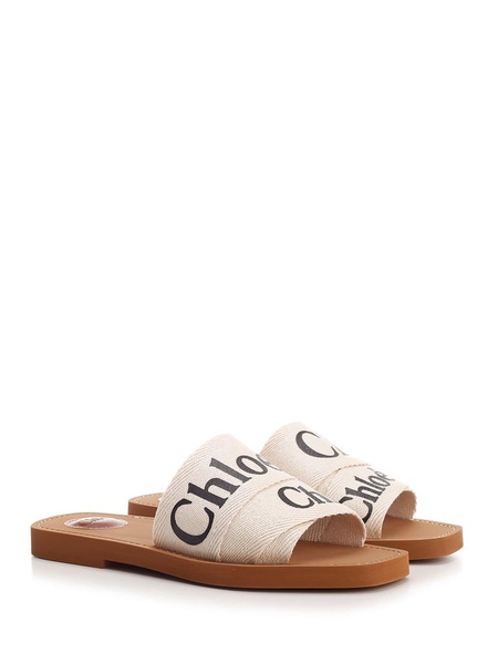 Woody logo-print canvas sandals