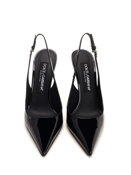 Slingback In Black Patent Leather