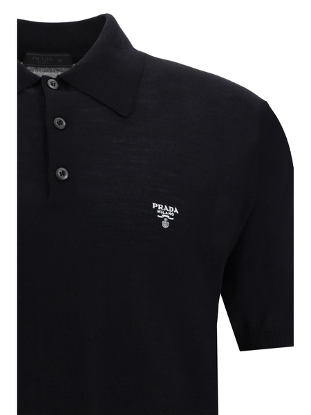 Prada Triangle Logo Short-Sleeved Polo Shirt