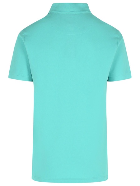 'roma' Polo Shirt In Light Blue Cotton