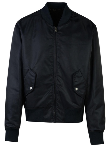 Balmain Dark Blue Polyamide Bomber Jacket