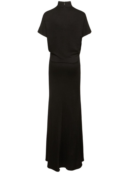 Draped jersey long dress