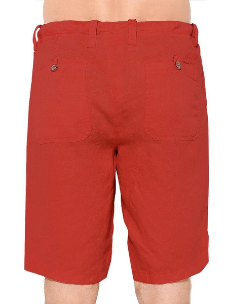 Linen Bermuda Red Shorts