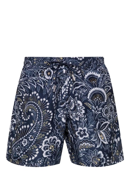 floral-print swimming shorts