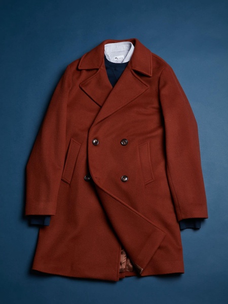 Aalbany Rust Double Breasted Coat