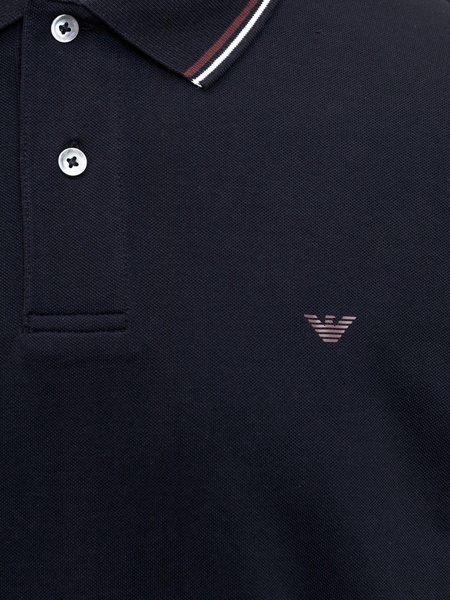 Micro Eagle Embroidered Long-sleeved Stretch Pique Polo Shirt