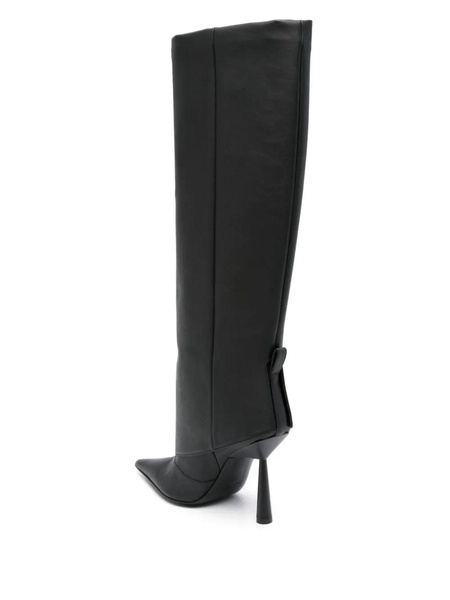 Black Faux Leather Ros 31 Boots