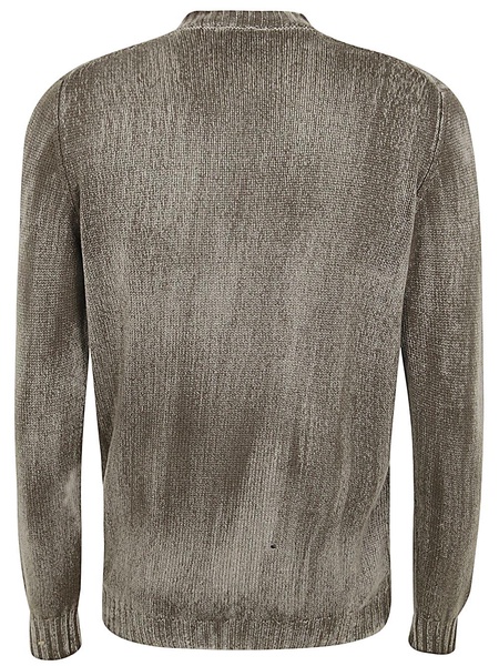 Tonal Effect Round Neck Off Gauge Pullover