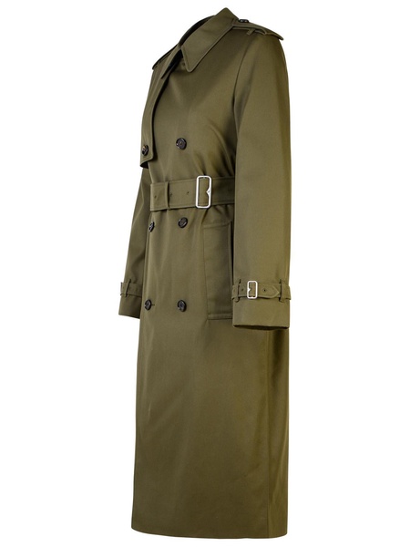 Burberry Green Cotton Blend Trench Coat