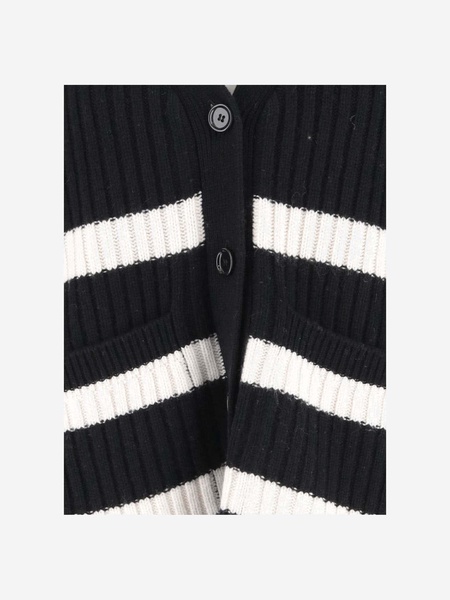 Cardigan Made Of Wool Blend With Striped Pattern